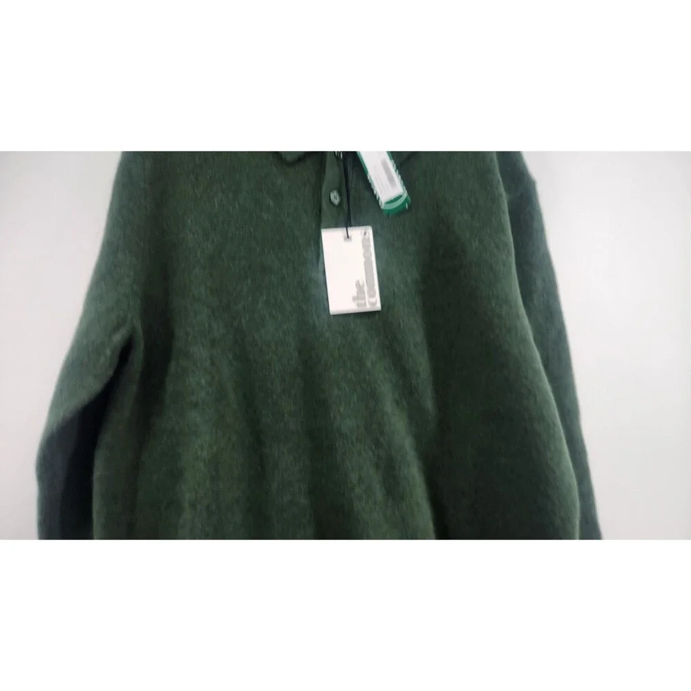 The Commons Men's Large Green Brushed Sweater Polo‎ NWT Wool Blend